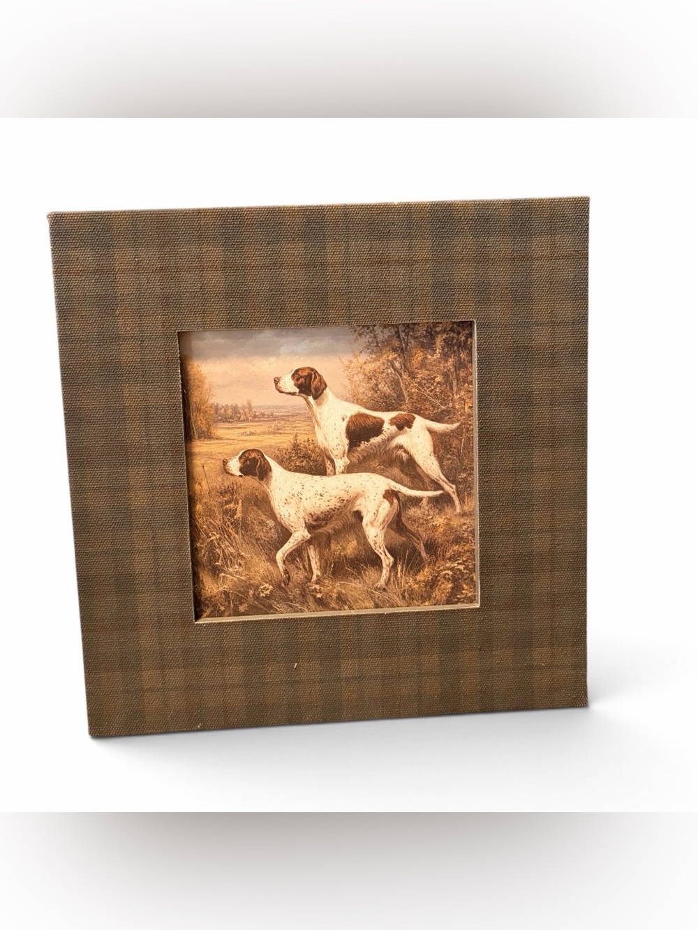 Ralph Lauren Plaid-Frame Sporting Dogs Wall Art in Brown